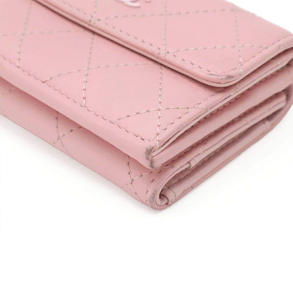 CHANEL Pink Leather Logo Wallet - Picture 4 of 8